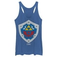 thumbnail image 1 of Women's Nintendo Legend of Zelda Link's Awakening Hylian Shield Racerback Tank Top Royal Blue Heather Medium, 1 of 3