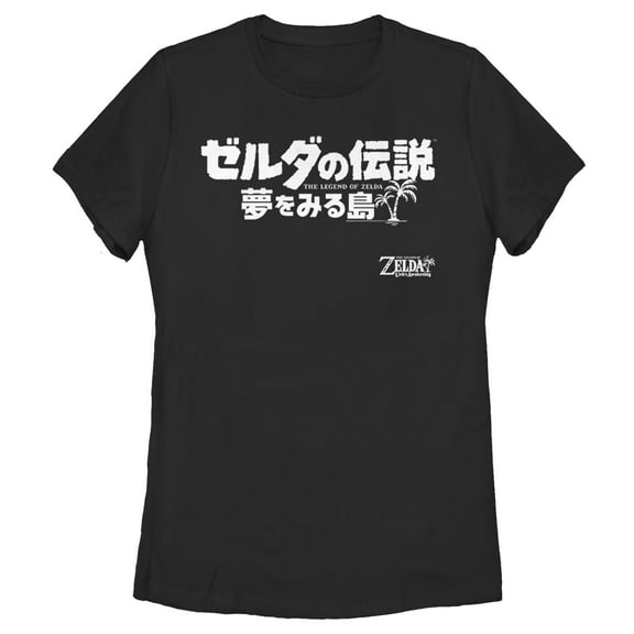 Women's Nintendo Legend of Zelda Link's Awakening Kanji Character Logo  Graphic Tee Black 2X Large