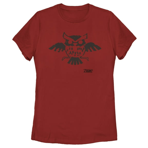 Women's Nintendo Legend of Zelda Link's Awakening Owl Hieroglyphic  Graphic Tee Red 2X Large