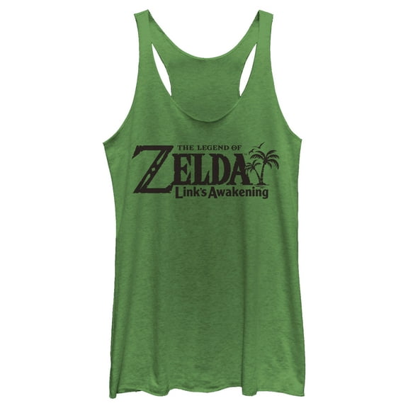 Women's Nintendo Legend of Zelda Link's Awakening Switch Logo Racerback Tank Top Envy Green X Small