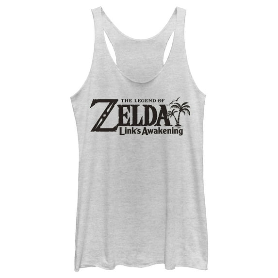 Women's Nintendo Legend of Zelda Link's Awakening Switch Logo Racerback Tank Top White Heather Medium