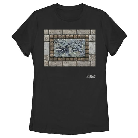 Women's Nintendo Legend of Zelda Link's Awakening Whale Stone Tablet  Graphic Tee Black 2X Large