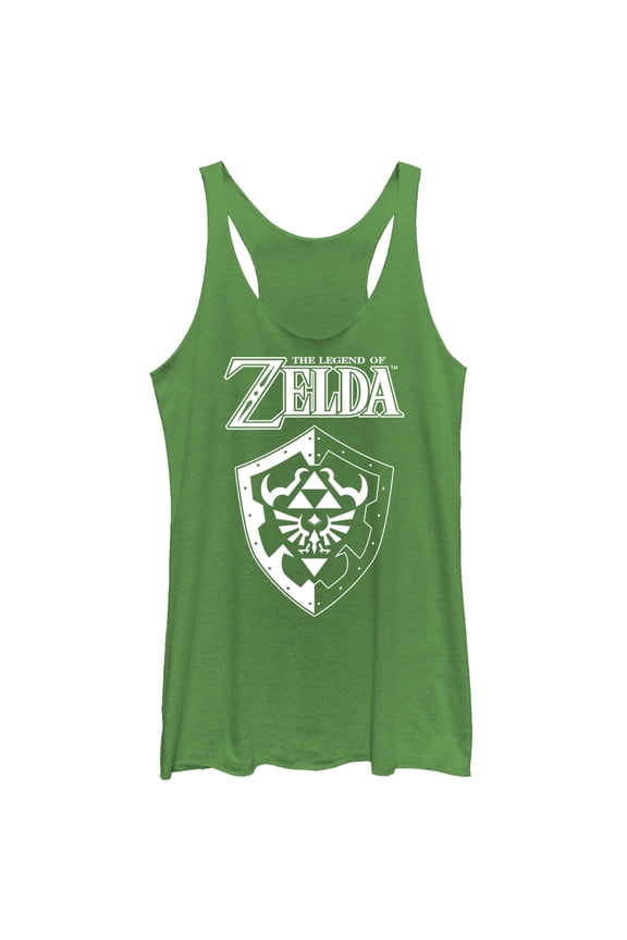 Women's Nintendo Legend of Zelda Shield Racerback Tank Top Envy Green Medium