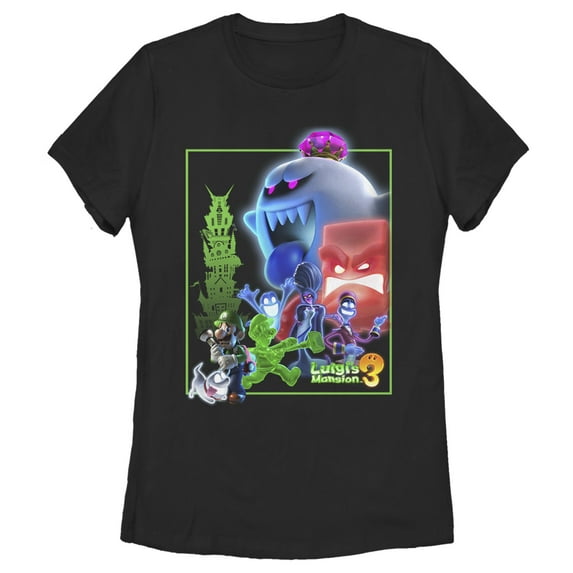 Women's Nintendo Luigi's Mansion Mash-up Graphic Tee Black X Large