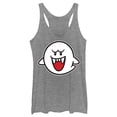 thumbnail image 1 of Women's Nintendo Mario Boo Ghost Racerback Tank Top Gray Heather 2X Large, 1 of 3