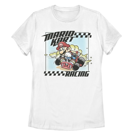 Women's Nintendo Mario Kart Racing Frame  Graphic Tee White X Large