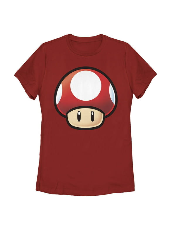 Women's Nintendo Mario Mushroom  Graphic Tee Red 2X Large