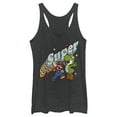 thumbnail image 1 of Women's Nintendo Mario and Yoshi Retro Super  Racerback Tank Top Black Heather X Large, 1 of 3
