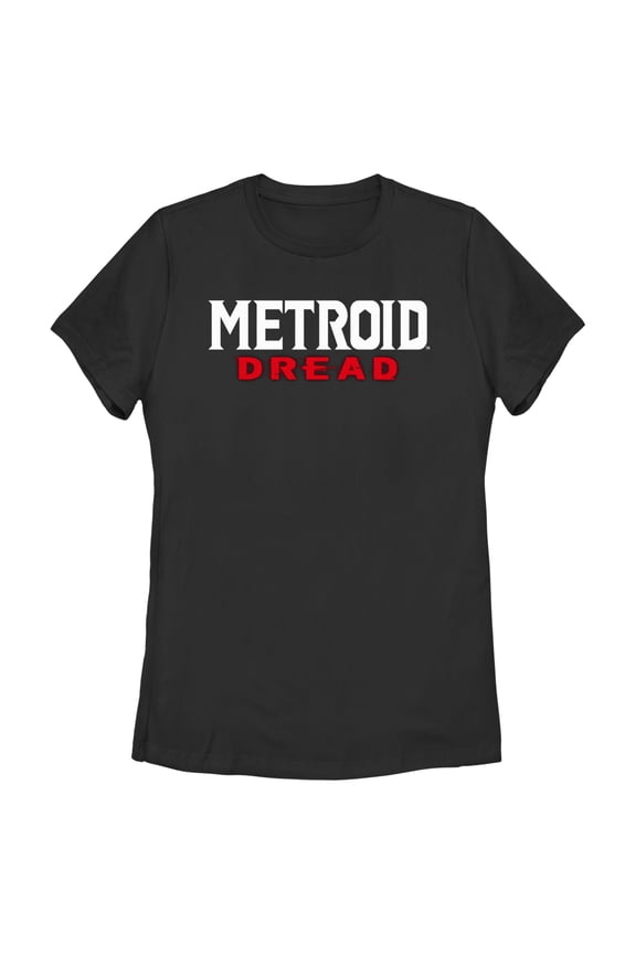 Women's Nintendo Metroid Dread Logo Graphic Tee Black Small
