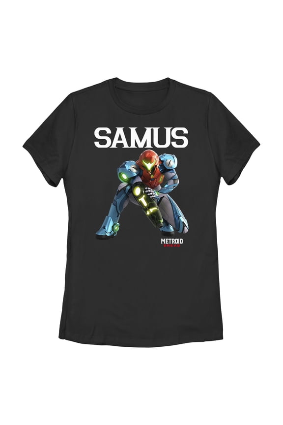 Women's Nintendo Metroid Dread Samus Graphic Tee Black Medium