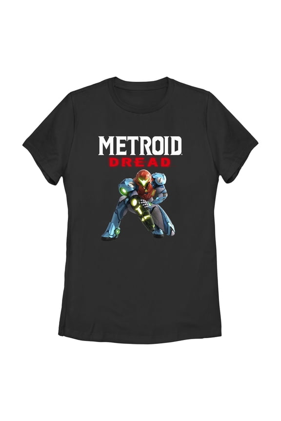 Women's Nintendo Metroid Dread Samus Stance Graphic Tee Black Small