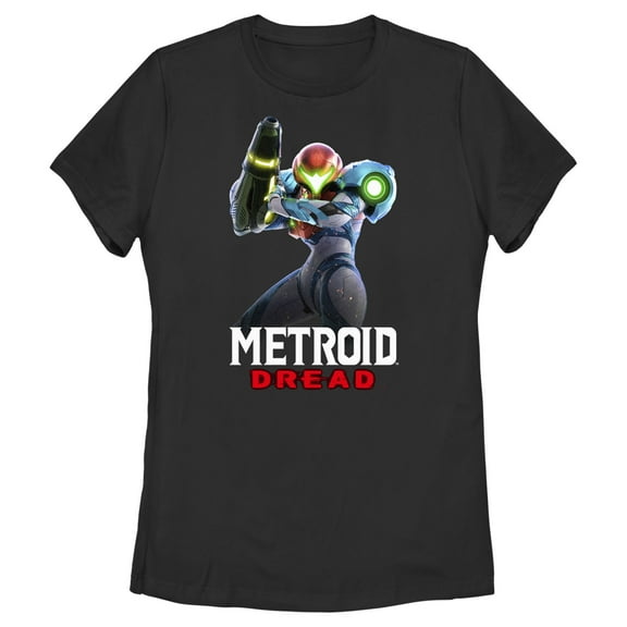 Women's Nintendo Metroid Dread Weapons Loaded Graphic Tee Black 2X Large