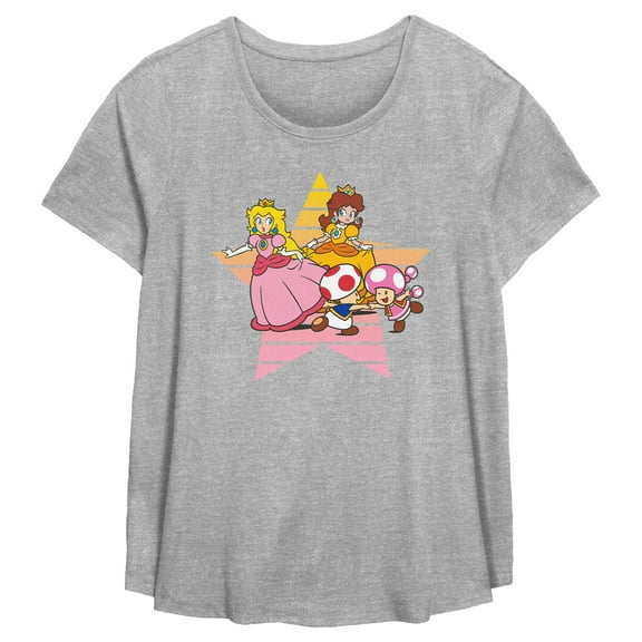 Women's Nintendo Princess and Toad Friends  Graphic T-Shirt