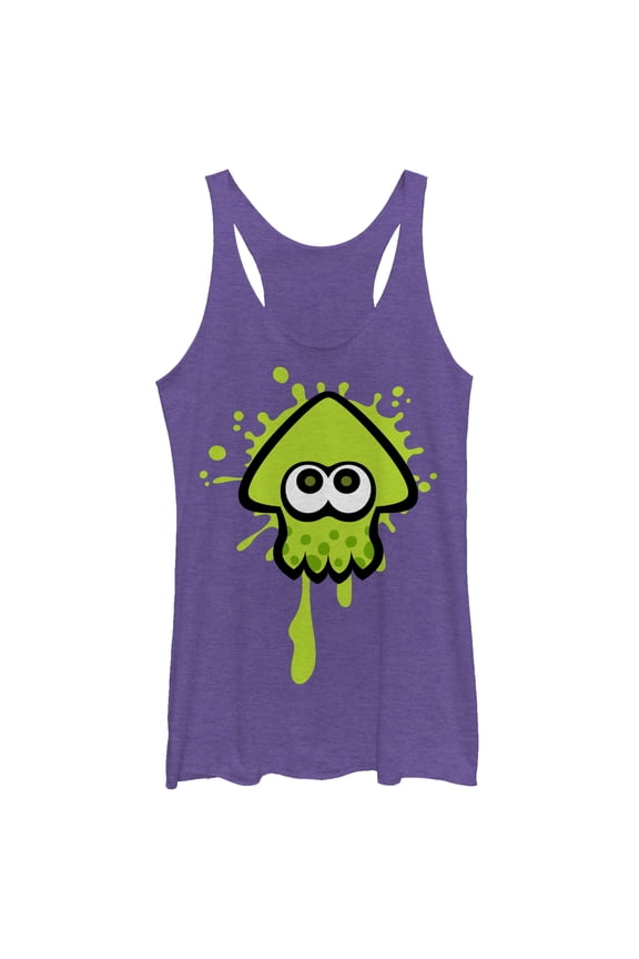 Women's Nintendo Splatoon Inkling Squid Racerback Tank Top Purple Heather Small