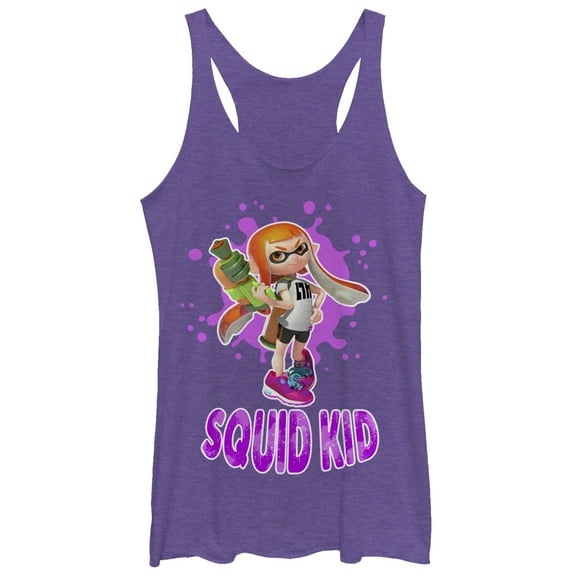 Women's Nintendo Splatoon Squid Kid  Racerback Tank Top Purple Heather Medium
