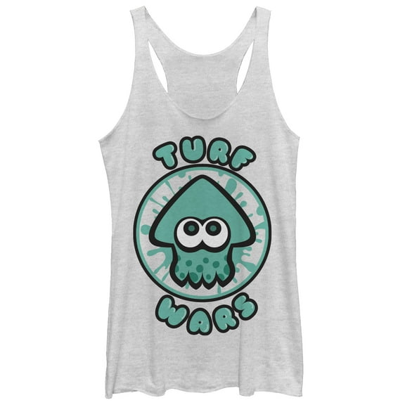Women's Nintendo Splatoon Turf Wars Racerback Tank Top White Heather Medium