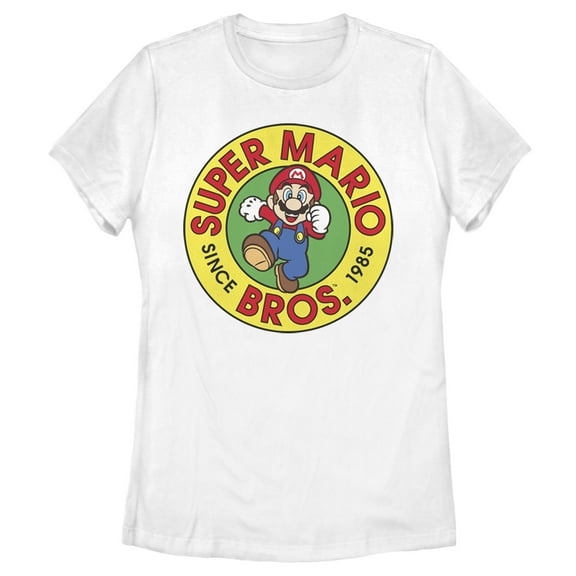 Women's Nintendo Super Mario Bros Since 1985 Badge  Graphic Tee White 2X Large