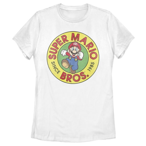 Women's Nintendo Super Mario Since 1985 Graphic Tee White Large