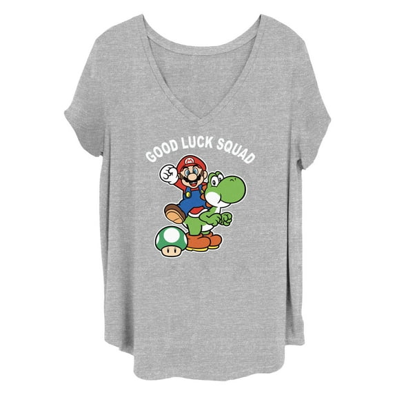 Women's Nintendo Super Mario St. Patrick's Day Good Luck Squad Graphic T-Shirt
