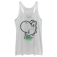 thumbnail image 1 of Women's Nintendo Super Mario Yoshi Kanji  Racerback Tank Top White Heather Large, 1 of 3