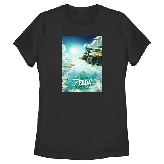 Women's Nintendo The Legend of Zelda: Tears of the Kingdom Game Poster Graphic Tee Black X Large