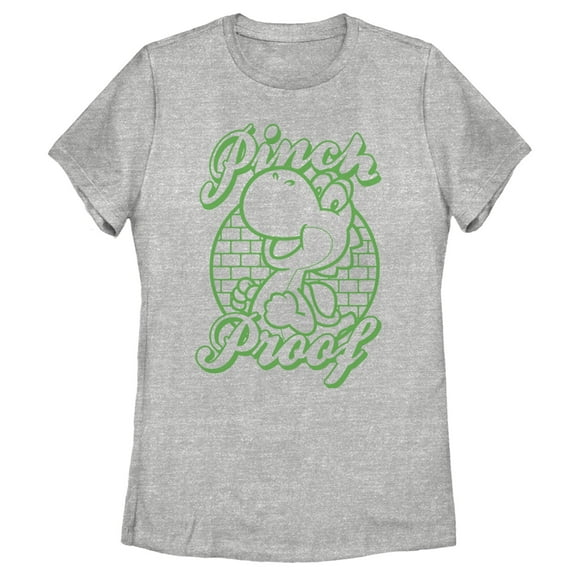 Women's Nintendo Yoshi Pinch Proof  Graphic Tee Athletic Heather Medium