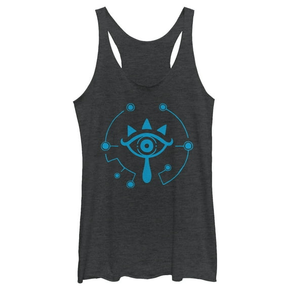 Women's Nintendo Zelda Breath of the Wild Eye Racerback Tank Top Black Heather Medium