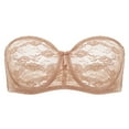 thumbnail image 1 of Women's No Padding Strapless Lace Bra Underwire Multiway See-through, 1 of 7