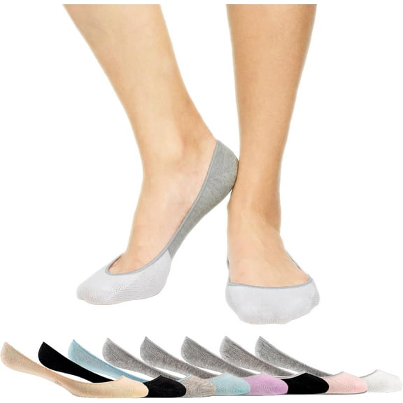Women’s No Show Loafer Socks, Boat Shoe Liners with Non Slip Grip