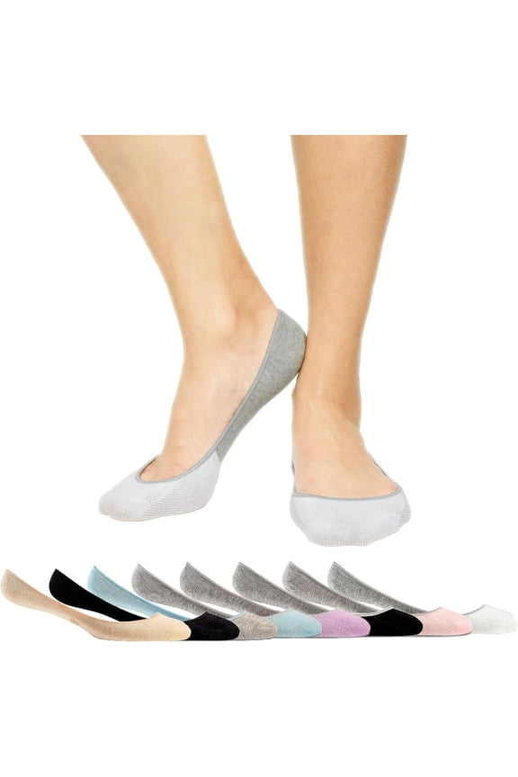Women’s No Show Loafer Socks, Boat Shoe Liners with Non Slip Grip