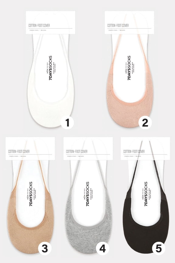 Women's No Show Sling Back Foot Cover Socks - 5 Pair Set