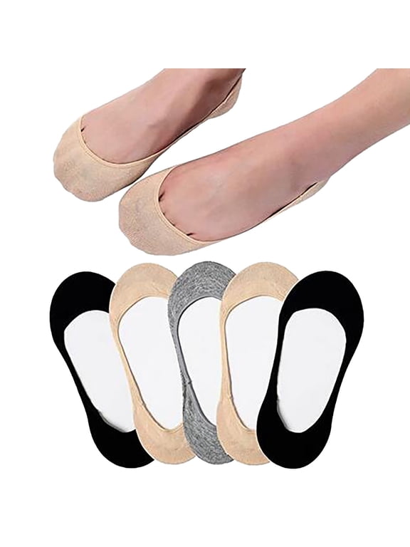 Women's No Show Socks 3 Pairs Ultra Thin Silicone Grip Liner Socks Low Cut Clear by Duoif