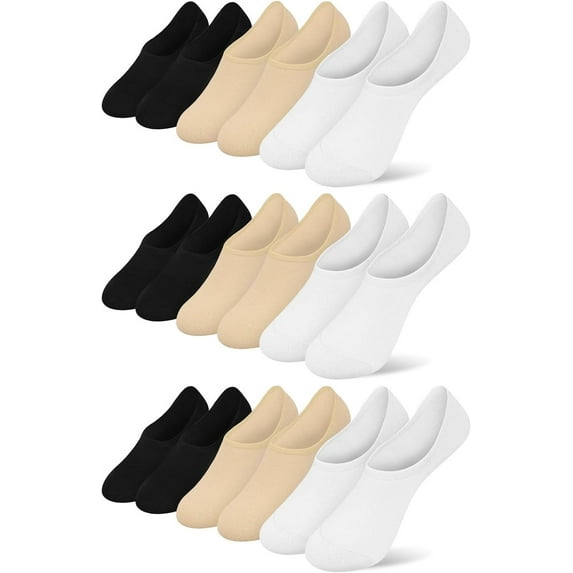 Women's No Show Socks 6-9 Pairs Casual Thin Non Slip Flat Boat Line No Show Socks