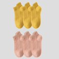 thumbnail image 1 of Women's No Show Socks Classic Thin Mesh Breathable 6pk- Pink Yellow Color, 1 of 7