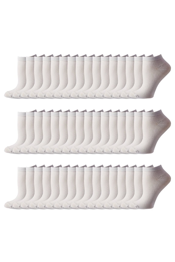 Women's No Show Socks Wholesale Lot Family Pack - 48 Pairs
