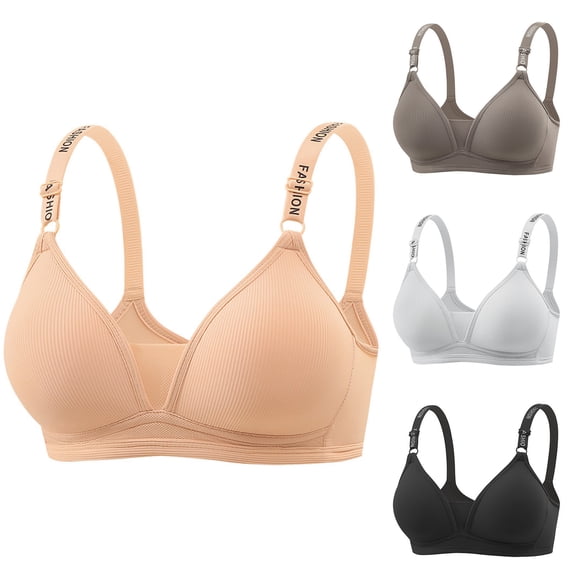 Women's No Underwire Bra, Full Coverage Light Support Bra, Adjustable Straps & Stay Put Design, Everyday Comfort Bra | VerBelle,Coffee L