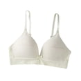 thumbnail image 1 of Women's No Underwire Bras Push up Deep V Print Underwear Breathable Lightweight Wireless Supportive Everyday Bralettes (S, White), 1 of 2