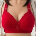 thumbnail image 1 of Women's No Underwire Push Up Bra, Embroidered Print Comfortable Breathable Sleep Bralette, 1 of 3