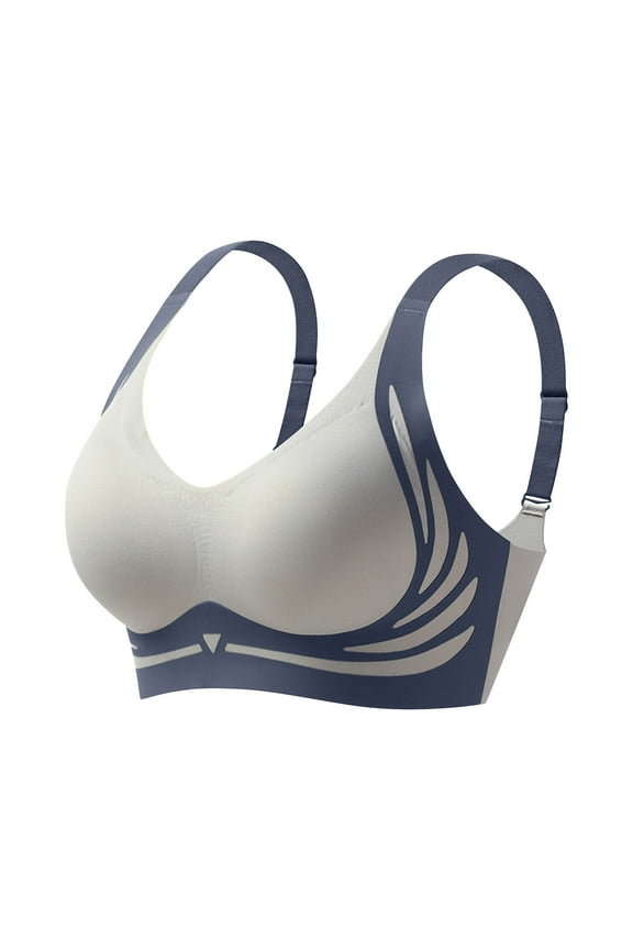 Women's No Underwire Support Bra, Full Cup Seamless Push up Brassiere, Soft Wireless Everyday Lingerie