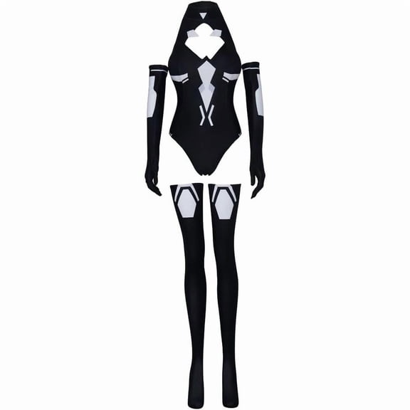 Women’s Noire Black Heart Bodysuit – Elegant Character Inspired Outfit for Events, Festivals and Photoshoots