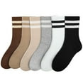 thumbnail image 1 of Women's Non-Irritating Crew: Striped Retro Cotton for Athletic Sensitive Size 6-11, 1 of 5
