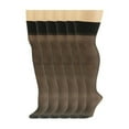 thumbnail image 1 of Sierra Socks Women's Non-Silicone Thigh High Sheer Soft Black Stockings,6 Pair Pack, Reinforced Heel, 1 of 5