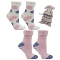 thumbnail image 1 of Women's Non-Skid Warm Soft and Fuzzy Lavender Infused 2-Pair Pack Slipper Socks, Clouds- Pinkberry sherbet, 1 of 8