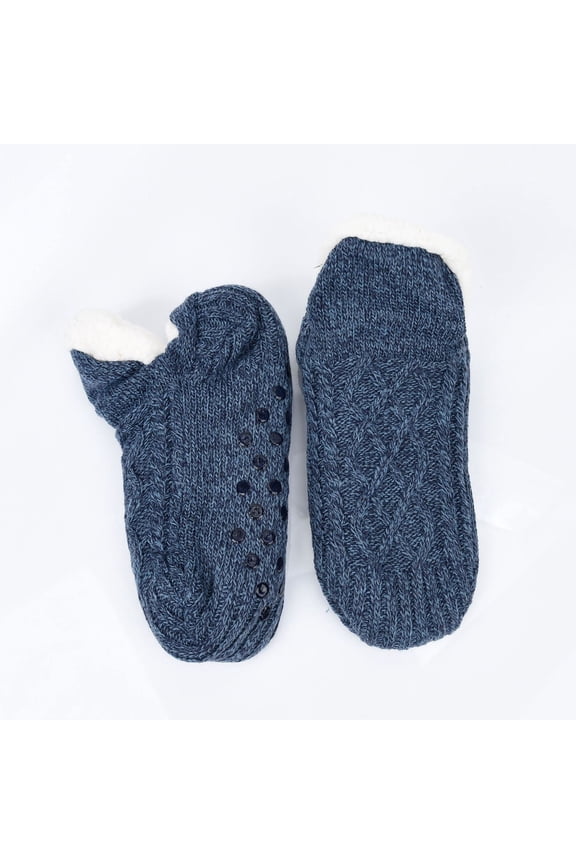 Women's Non-Slip Fuzzy Socks for Hardwood Floors, Warm Sherpa Lining for Indoor Comfort US 7 to 13