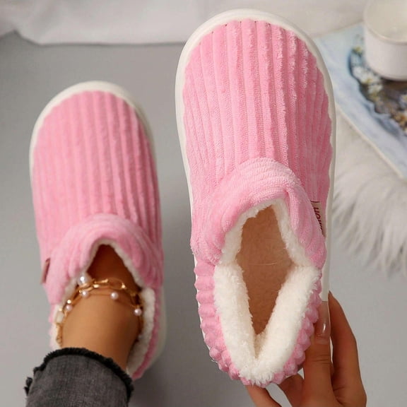 Women's Non-Slip Padded Slippers - Striped Design for Comfortable Bedroom Use