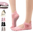 thumbnail image 1 of Women's Non-Slip Pilates Yoga Socks with Grips, 5-Toe Breathable Cotton Sports Socks, 3 Pairs - Ideal for Pregnant Women, 1 of 8