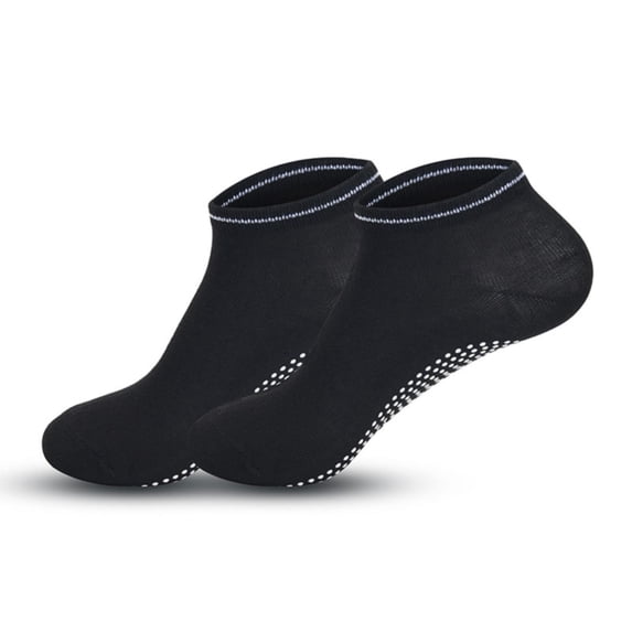 Women's Non Slip Socks No Show Socks Womens Cushioned Low Cut Athletic Hidden Liner for Sneakers Ankle Invisible Running Socks Fitness Exercise Thin Breathable Strap Socks Black One Size