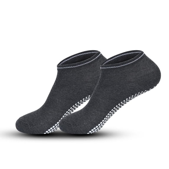 Women's Non Slip Socks No Show Socks Womens Cushioned Low Cut Athletic Hidden Liner for Sneakers Ankle Invisible Running Socks Fitness Exercise Thin Breathable Strap Socks Dark Gray One Size