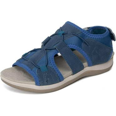 Women's Non-Slip Sports Sandals,Summer Open Toe Adjustable Hook-and-Loop Strap Casual Sandals,Comfortable Lightweight Flat Sports Sandals