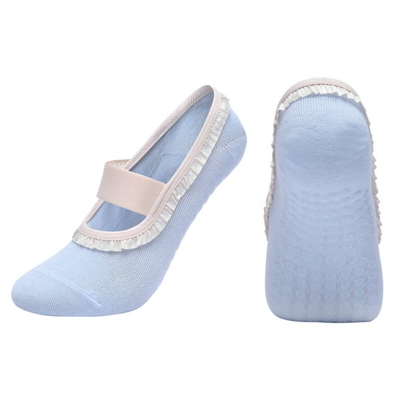 Women's Non-Slip Yoga Socks for Pilates and Dance, Cross Tied Design with Elegant Lace, Made from Combed Cotton for Breathability and Comfort, Ideal for Fitness Workouts - Version F
